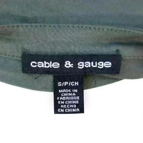 Cable & Gauge Olive Army Green Embroidered 3/4 Sleeve Tunic Size Small - Picture 4 of 8